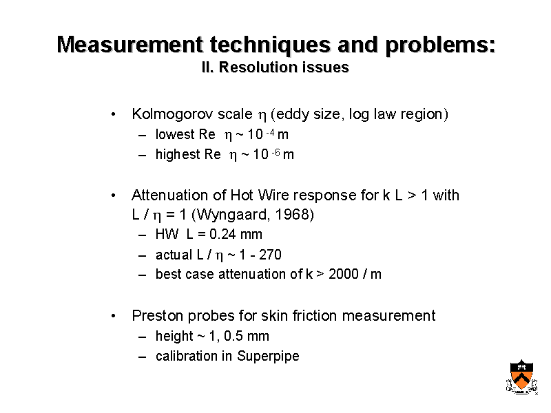 Measurement techniques and problems: