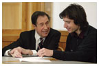 Edward H. Friend ’47 and Andrei Negut ’08